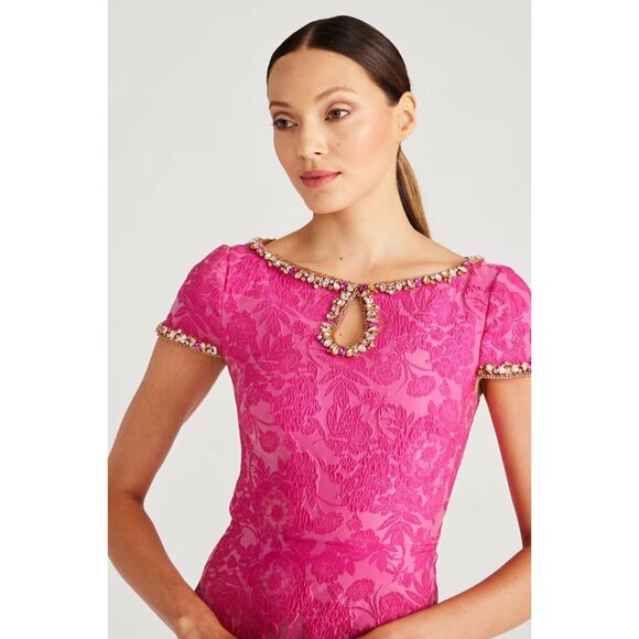 NWT Theia Thelma Keyhole Cocktail Dress Pink Sz 2 $645 [jb] - Picture 5 of 13
